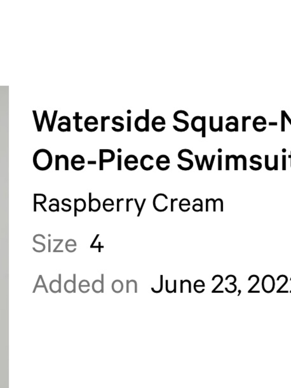 Square-Neck One-Piece Swimsuit - Raspberry Cream - Picture 2 of 2